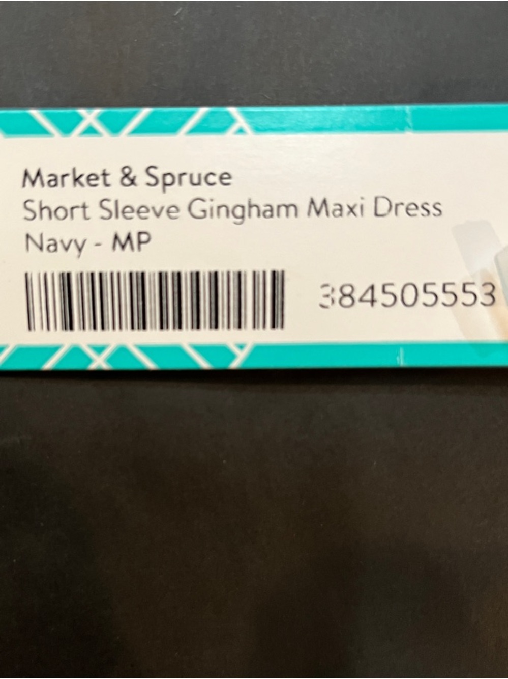 Market & Spruce Navy Gingham Maxi Dress with Cap Sleeves - Picture 6 of 8